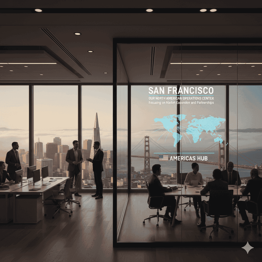 San Francisco office with Golden Gate Bridge view - Americas hub